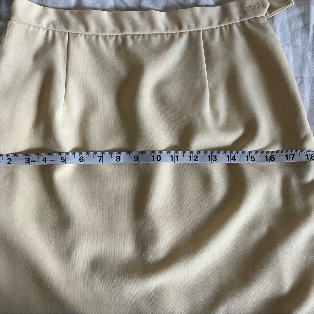 VTG Ralph Lauren Purple Label Classic Ivory Lined Wool Short Pencil Skirt Sz 10 - Picture 11 of 15